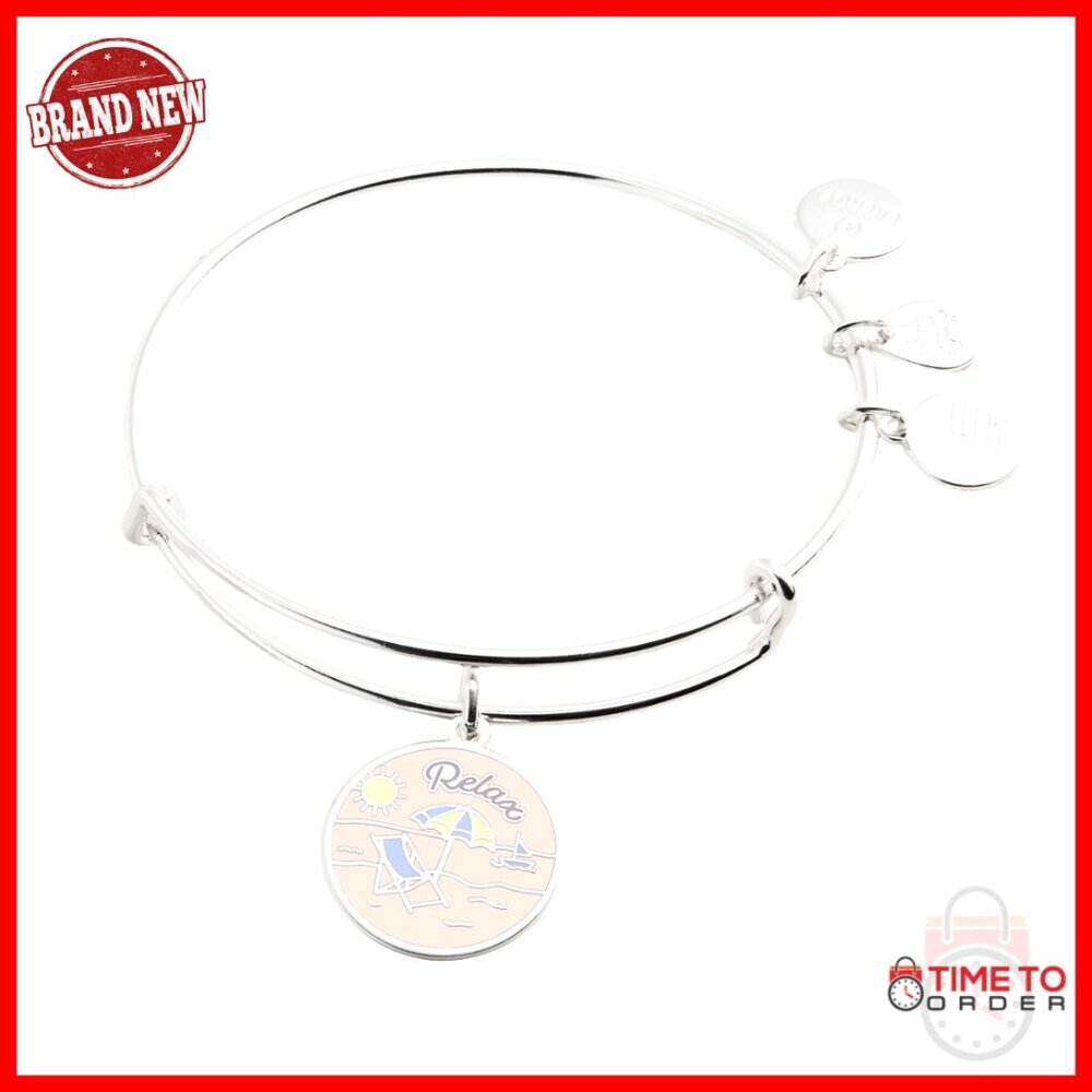 Adjustable Silver Retirement Charm Bangle Bracelet Expandable Fit